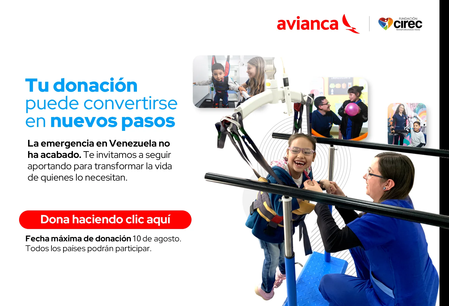 Tu donación puede convertirse en nuevos pasos. La emergencia en Venezuela no ha acabado. Dona haciendo clic aquí. Fecha máxima de donación: 10 de agosto. Todos los países podrán participar.